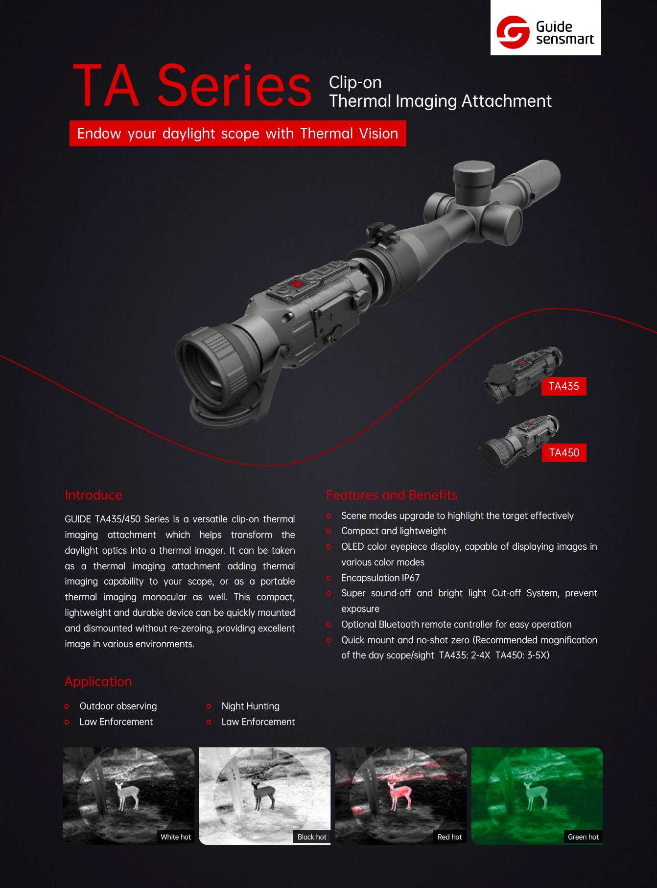 GUIDE TA435 Thermal Front Mounted Binoculars